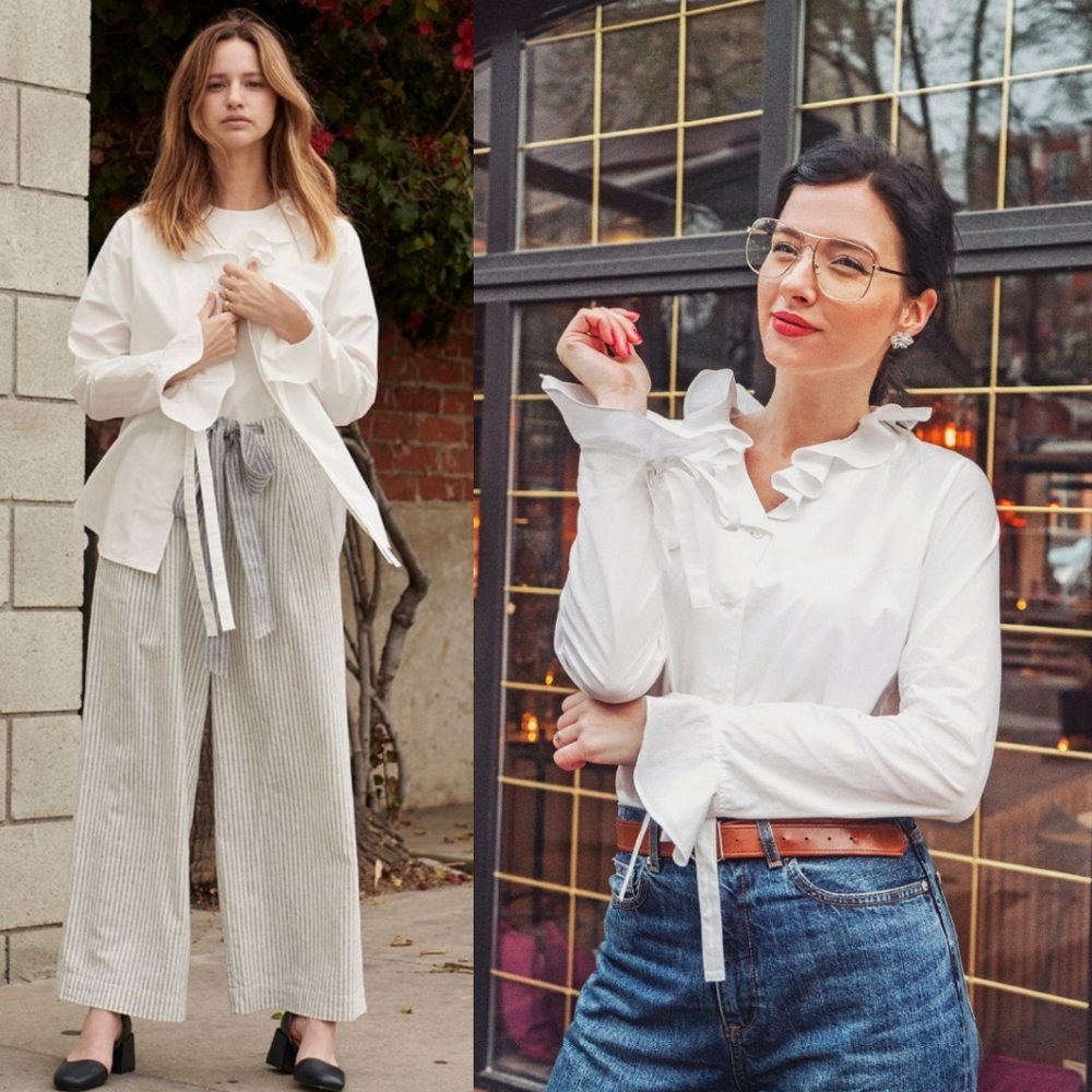 Uniqlo & JW Anderson ruffle button front blouse